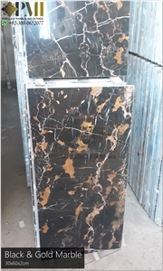 Black And Gold Autoline Polished Tiles
