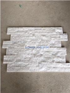 Crystal White Marble Designed Stacked Stone Z Shape