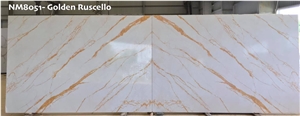 Calacata White Gold Artificial Marble Engineered Stone Slab