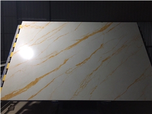 Calacata White Gold Artificial Marble Engineered Stone Slab