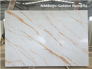 Calacata White Gold Artificial Marble Engineered Stone Slab