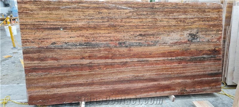 Mexico Travertino Rojo Oaxaca Slabs, Tiles