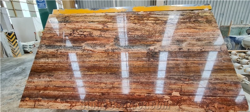 Mexico Travertino Rojo Oaxaca Slabs, Tiles