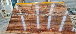 Mexico Travertino Rojo Oaxaca Slabs, Tiles