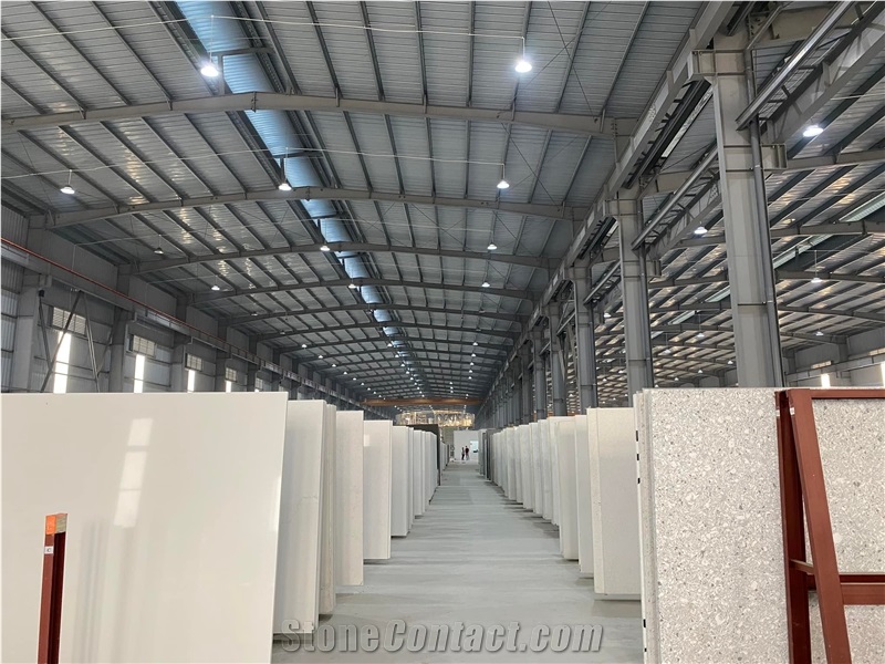 Cannel White Quartz Slab Calacatta 20Mm Thickness