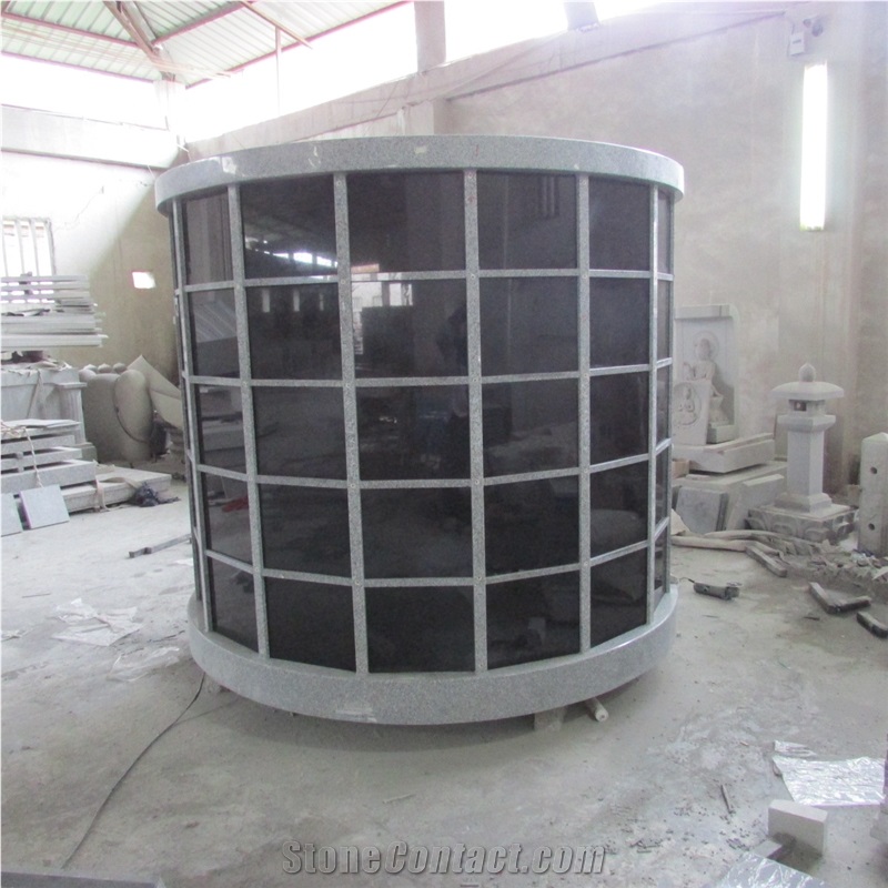 Round China Gray Granite G603 20 Niche Columbarium Cremation