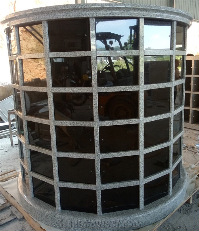 Round China Gray Granite G603 20 Niche Columbarium Cremation