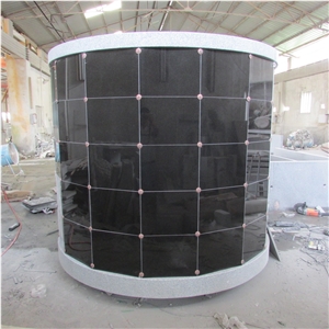 Shanxi Black Cemetery Mausoleum Oval Columbarium