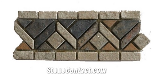 Slate Stone Wall Mosaic Border