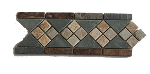 Slate Stone Wall Mosaic Border
