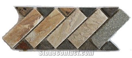 Slate Stone Wall Mosaic Border