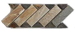 Slate Stone Wall Mosaic Border