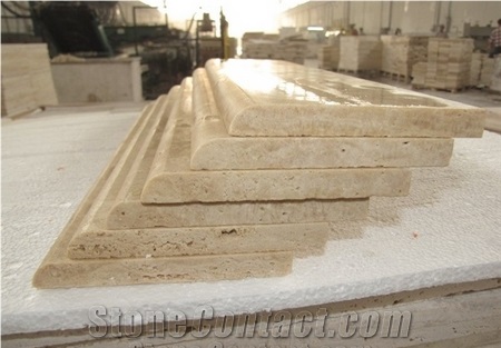 Travertine Skirtings Beige Travertine Turkey Stairs & Steps