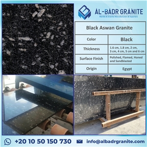 Black Aswan Granite Slabs And Tiles - Albadr Granite