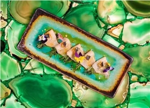 Semiprecious Stone Floor Tile Backlit Gemstone Floor Panel
