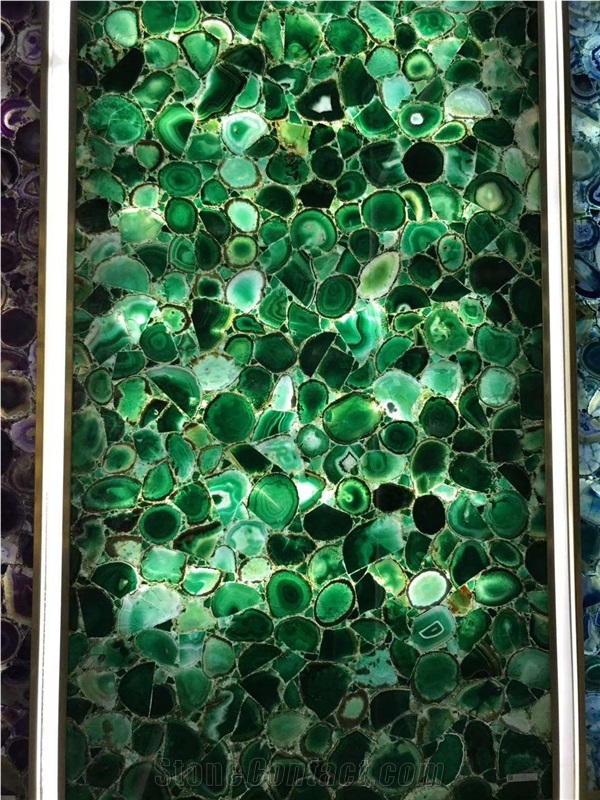 Semiprecious Stone Floor Tile Backlit Gemstone Floor Panel