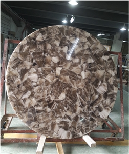 Semiprecious Stone Floor Tile Backlit Gemstone Floor Panel
