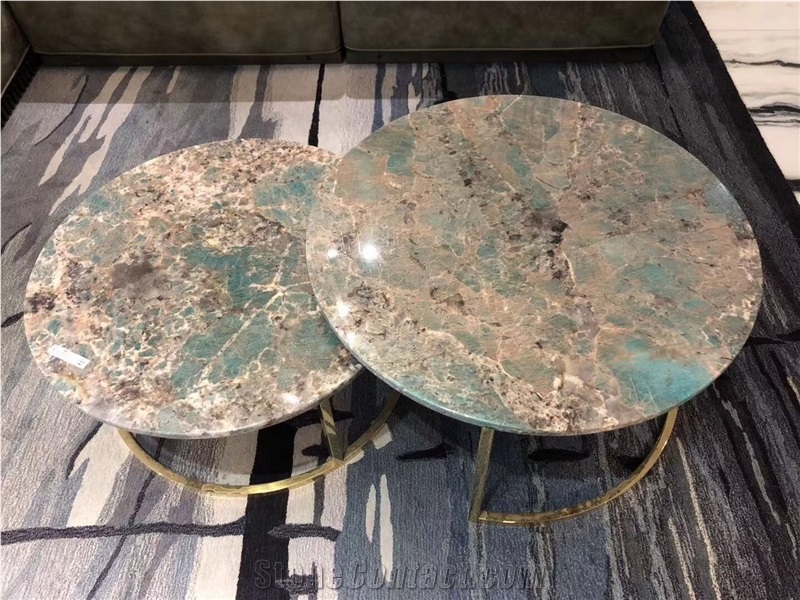 Amazon Green Quartzite Stone Coffee Table Office Furniture Amazonite Table