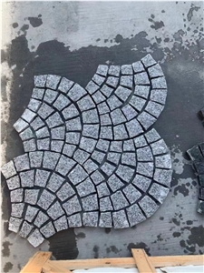 Cube Stone Paver Grey Granite Mesh Cobblestone Pavement