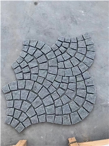 Cube Stone Paver Grey Granite Mesh Cobblestone Pavement