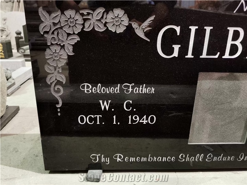 Custom Design Stone Laser Etched Headstone Granite Tombstone