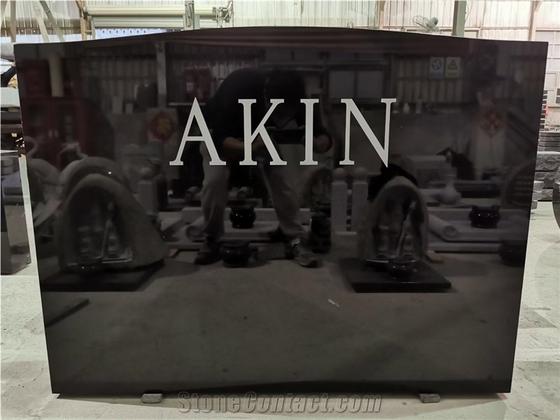 Custom Design Stone Laser Etched Headstone Granite Tombstone
