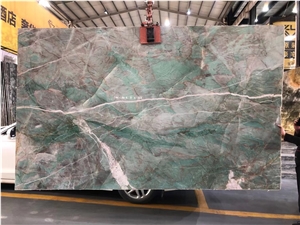 Green Stone Floor Tile Sauipe Quartzite Slabs For Countertop