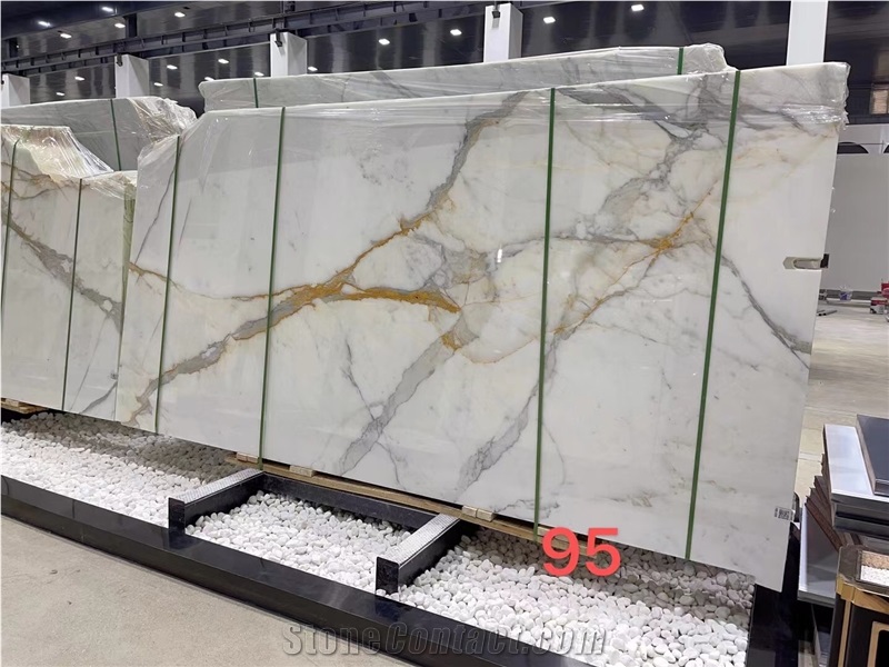 Marble Slab Pattern Calacatta Gold Borghini Gold Walll Tile