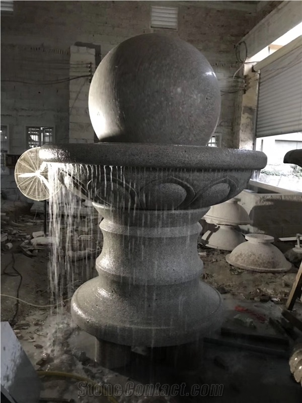 Outdoor Stone Fountain Granite Rolling Ball Water Features