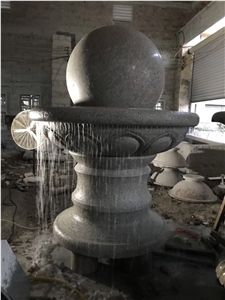 Outdoor Stone Fountain Granite Rolling Ball Water Features