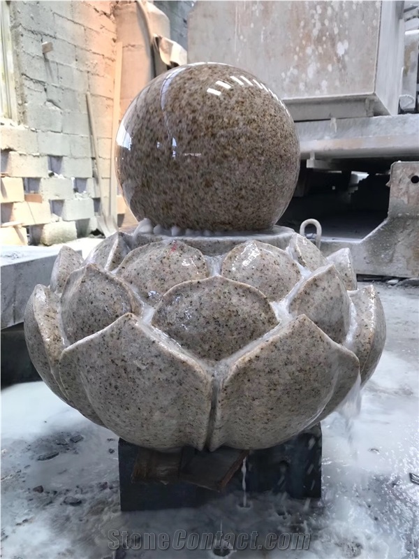 Outdoor Stone Fountain Granite Rolling Ball Water Features