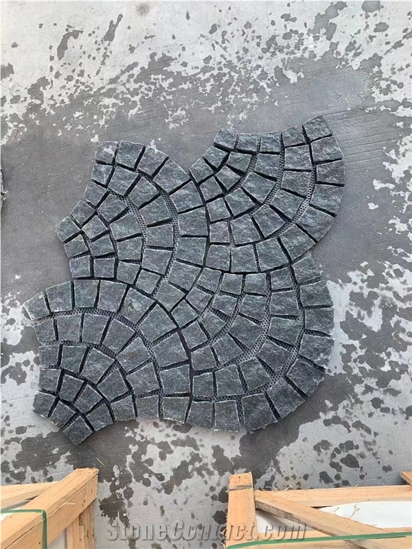 Stone Courtyard Walkway Paver Granite Mesh Cobblestone Paver