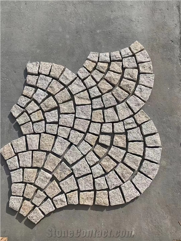 Stone Courtyard Walkway Paver Granite Mesh Cobblestone Paver