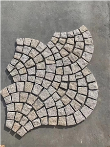 Stone Courtyard Walkway Paver Granite Mesh Cobblestone Paver