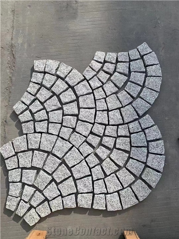Stone Courtyard Walkway Paver Granite Mesh Cobblestone Paver