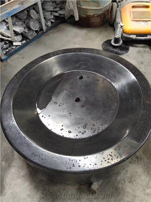 Stone Design Round Wash Basin Black Basalt Bathroom Sink
