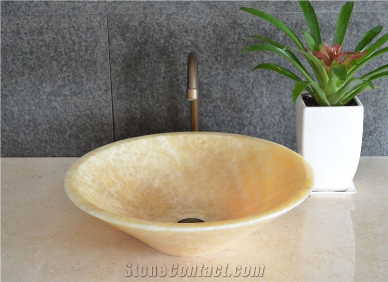 Stone Design Round Wash Basin Black Basalt Bathroom Sink