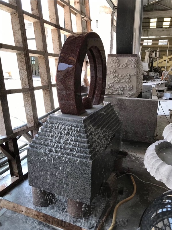 Stone Garden Rolling Ball Fountain Granite Water Features