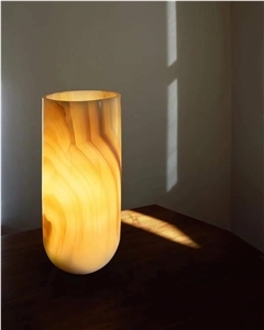 Stone Lamp Stand Marble Interior Pedestal Colomn Decor Vase