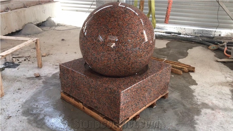 Stone Outdoor Water Features Granite Rolling Ball Fountain