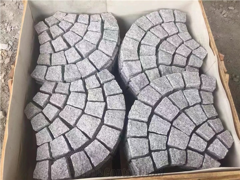 Stone Paving Sets Granite Mesh Backed Paver G603 Cobbles