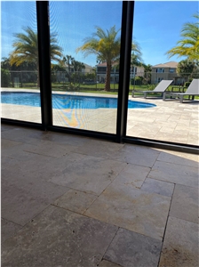 Swimming Pool Stone Paver Travertine Walnut Pool Tread Tile