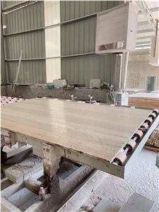 Travertine Leathered Slab Ocean Blue Travertine Veincut Slab