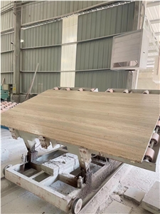Travertine Leathered Slab Ocean Blue Travertine Veincut Slab