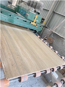 Travertine Leathered Slab Ocean Blue Travertine Veincut Slab
