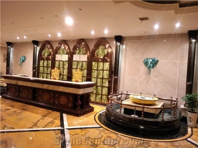 18MM Agate Onyx Polished For Countertop Table Bathroom