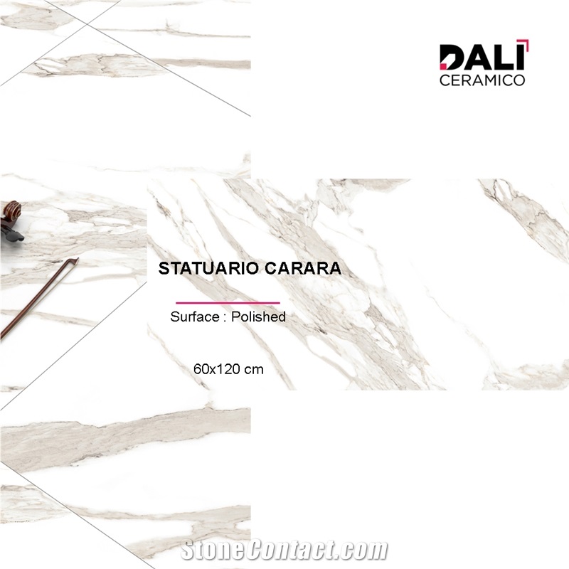 Statuario Carara - Polished Porcelain Tiles