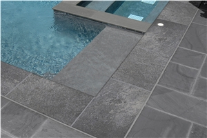 Arterra Porcelain Pool Copings Quarzo Gray Matte 13X24