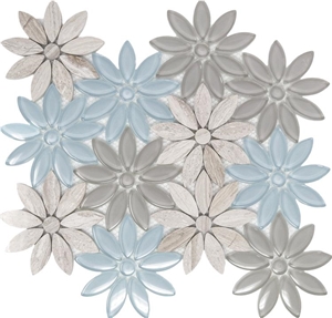 Flower Pattern Daisy Sky Glass Mosaic Tiles Flower Pattern Daisy Sky Glass Mosaic Tiles