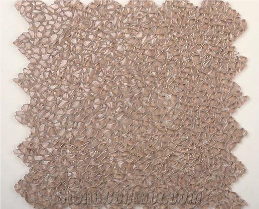 Teardrop Cappuccino Glass Mosaic Tiles
